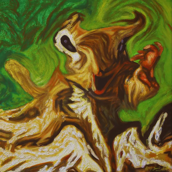 A.C.: conservación, 2021. Acrílico sobre lienzo, 50 × 50 cm. Trillizos Torres Pacheco.